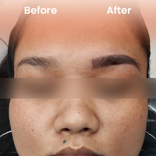 Eyebrow microblading before after Delhi
