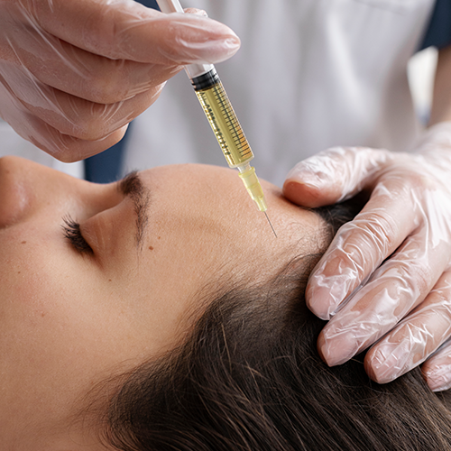 Platelet-rich plasma treatment session – non-invasive skin and hair solution
